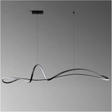 BAMDECOR A210 Modern LED Linear Pendant Lights with Dimmable LED and Adjustable Hanging Length 150cm -Black