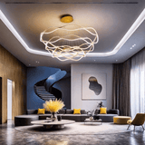 BAMDECOR A212/3 Modern Wavy Art Aluminum Light Fixture for Living Room Bedroom Indoor Decor