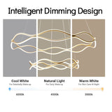 BAMDECOR A212/3 Modern Wavy Art Aluminum Light Fixture for Living Room Bedroom Indoor Decor