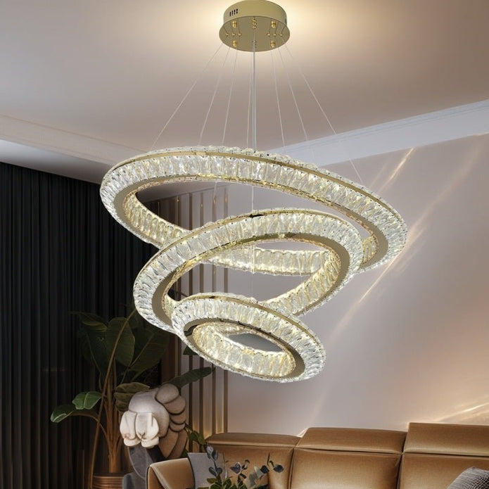 BAMDECOR C3312/3 Crystal Chandelier Living Room Chandelier Crystal Chandelier Room Dining Room lamp New Bedroom Lamps Lighting Villa Light Luxury Post (Size:80+60+40cm)
