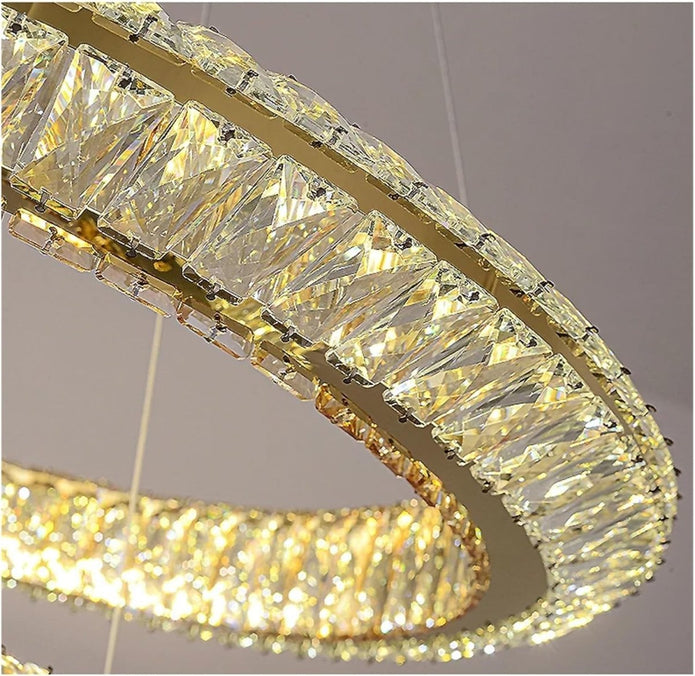 BAMDECOR C3312/3 Crystal Chandelier Living Room Chandelier Crystal Chandelier Room Dining Room lamp New Bedroom Lamps Lighting Villa Light Luxury Post (Size:100+80+60cm)