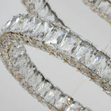 BAMDECOR C3313/3 Modern Crystal Chandeliers Lighting Fixtures Contemporary Round Chandelier Lighting Fixtures Crystal Pendant Ceiling Lights(Gold)