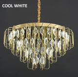 BAMDECOR C3345 Modern Luxury Crystal-leaf Chandelier LED Fashion Creativity Pendant Ceiling Lights(60cm-Gold)