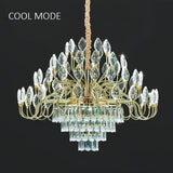 BAMDECOR C3347 Modern Luxury Crystal-leaf Chandelier LED Fashion Creativity Pendant Ceiling Lights(60cm-Gold)