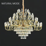 BAMDECOR C3347 Modern Luxury Crystal-leaf Chandelier LED Fashion Creativity Pendant Ceiling Lights(60cm-Gold)