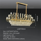 BAMDECOR C3347/OV Modern French Home Decor Luxury Crystal-leaf Chandelier LED Fashion Creativity Pendant Ceiling Lights(100cm-Gold)