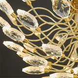 BAMDECOR C3348 Modern Luxury Crystal-leaf Chandelier LED Fashion Creativity Pendant Ceiling Lights(60cm-Gold)