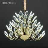 BAMDECOR C3349/1 Modern Luxury Crystal-leaf Chandelier LED Fashion Creativity Pendant Ceiling Lights(80cm-Gold)