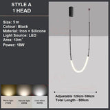 BAMDECOR Minimalistic Retro LED Minimalism Designer Lustre Hanging Lamps Slender-Shape LED Pendant Light (Black)