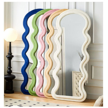 1.7m Elegance Curvy Floor Mirror Wavy Full Lenght Curvy Squiggle Full Body Irregular Asymmetrical Floor Home Decor