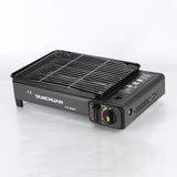 Portable Gas Stove Burner Butane BBQ Camping Gas Cooker With Non Stick Plate Black