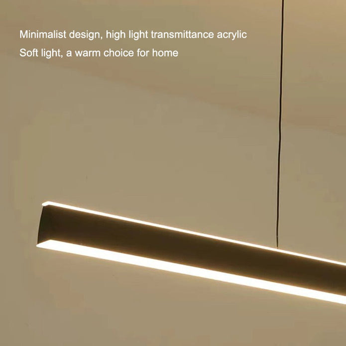 Modern Minimalist Trapezoid Pendant Light Adjustable LED Bar Light Black