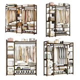 Bamboo Clothes Rack Garment Closet Storage Organizer Hanging Rail Shelf Dress room 120CM