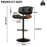SERENITà European Wooden Black Modern Bar Stools Swivel Bar Stool Chair Counter Height Bar(Black)stool with 360 Degree Swivel Seat
