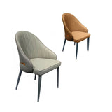 VELLUTO Dining Chairs Set Armchairs Mid Century Modern Kitchen Dining Room Chairs Faux Leather Accent Chairs Metal Vanity Lounge Chair with Back for Living Room Bedrooms  Set of 2 (Brown)