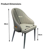 VELLUTO Dining Chairs Set Armchairs Mid Century Modern Kitchen Dining Room Chairs Faux Leather Accent Chairs Metal Vanity Lounge Chair with Back for Living Room Bedrooms  Set of 2 (Brown)