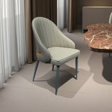 VELLUTO Dining Chairs Set Armchairs Mid Century Modern Kitchen Dining Room Chairs Faux Leather Accent Chairs Metal Vanity Lounge Chair with Back for Living Room Bedrooms  Set of 2 (Grey)