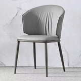 VELLUTO Modern Armless Upholstered Side Chair with Metal Legs for Kitchen & Dining Set of 2 (Grey)