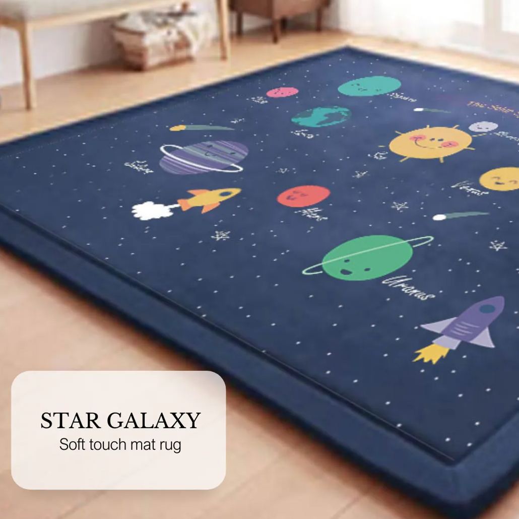 Soft Touch Ultra Plush Memory Foam Kids Star Galaxy Mat - 200 X 300 CM