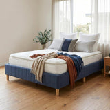 Metal Bed Frame Mattress Foundation Blue – King
