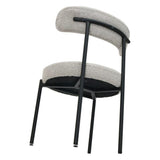 Luxe Boucle Cushioned Elsa Dining Chairs in White Quartz