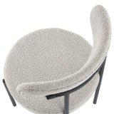 Luxe Boucle Cushioned Elsa Dining Chairs in White Quartz