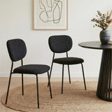 Charcoal Charm Armless Dining Chair Duo