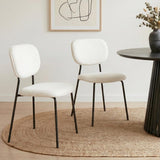 White Whisper Teddy Fabric Dining Duo
