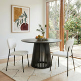 White Whisper Teddy Fabric Dining Duo