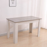 Grey Rectangular Dining Table with 4x Green Velvet Chairs