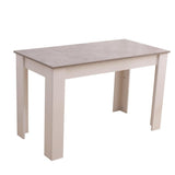 Grey Rectangular Dining Table with 4x Green Velvet Chairs