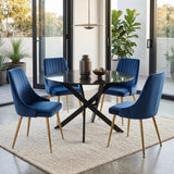 5Pc Marble Masterpiece Dining Table and Chair Set