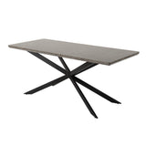 7Pc Dining Delight: Rectangular Table and Navy Velvet Chairs Dining Set