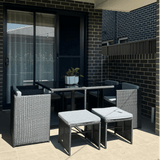 Horrocks 8 Seater Outdoor Dining Set-Black
