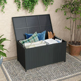 Outdoor PE Wicker Storage Box Garden 320L-Black