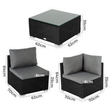 Outdoor Modular Lounge Sofa Bondi-Black