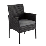 4 Seater Wicker Outdoor Lounge Set-Black
