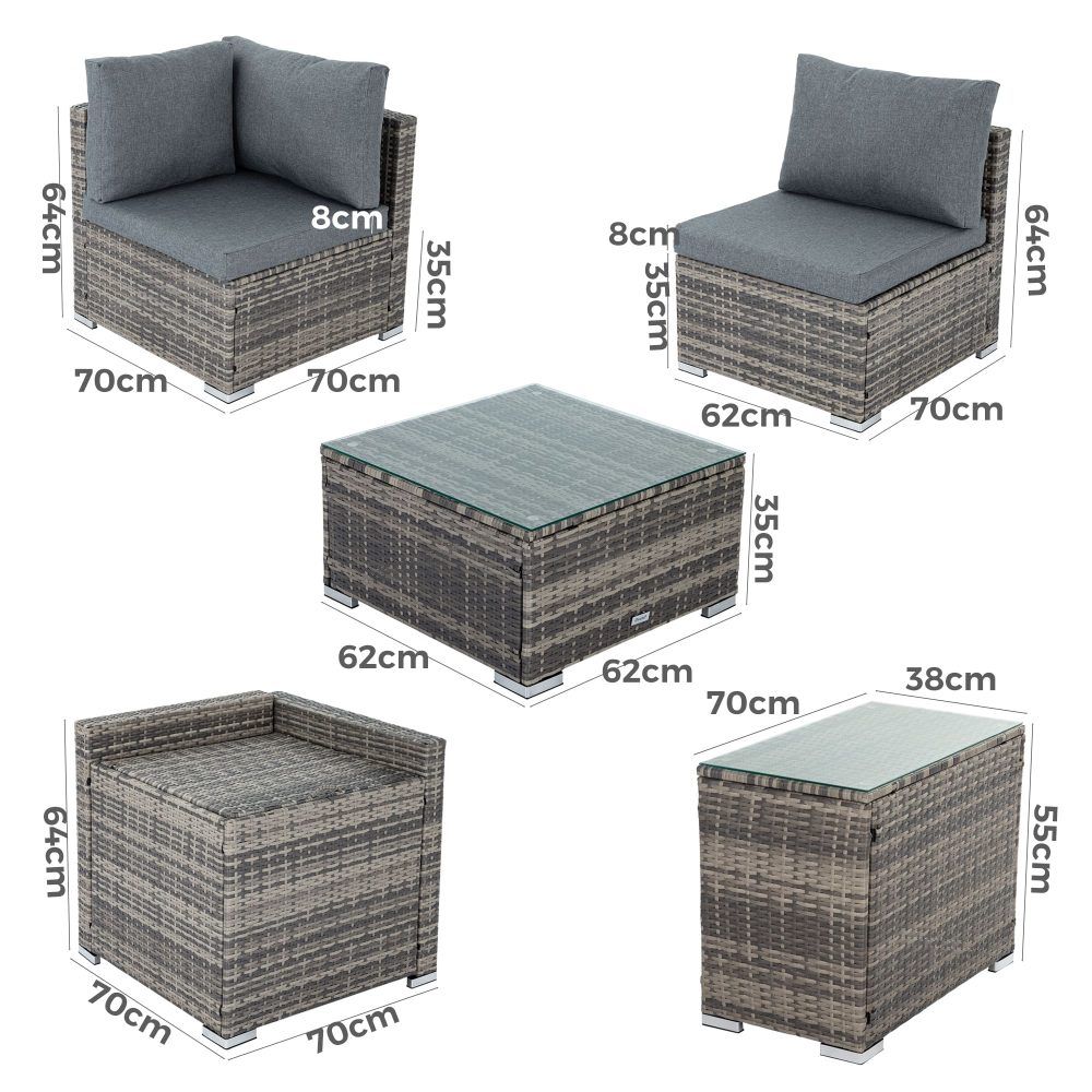 Modular Outdoor Lounge Set-9pcs