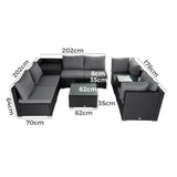 Modular Outdoor Lounge Set-9pcs