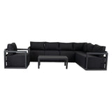 Alfresco 7-Seat Garden Lounge Set – Charcoal Grey