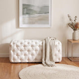 Elsa Tufted Ottoman Beach Boucle White-Rectangular