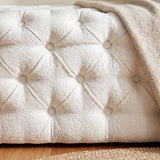 Elsa Tufted Ottoman Beach Boucle White-Rectangular