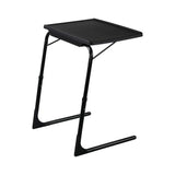 Foldable Table Adjustable Tray Laptop Desk with Removable Cup Holder-Black