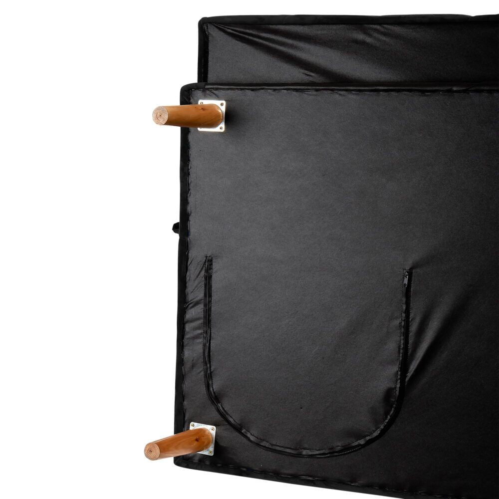 3 Seater Adjustable Sofa Bed With Cup Holder Black