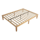 Warm Wooden Natural Bed Base Frame – Queen