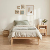 Single Size Warm Wooden Natural Bed Base Frame – Single