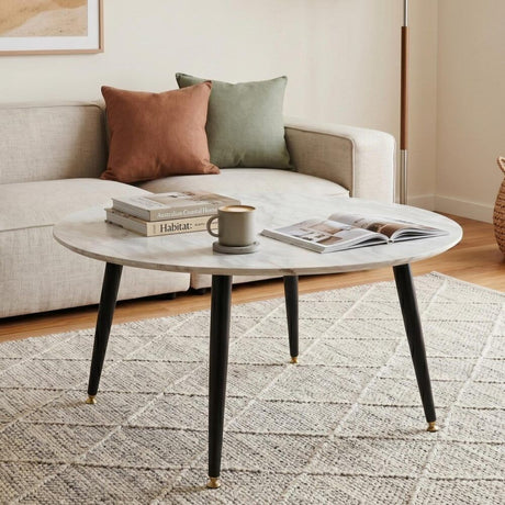 Minimalist Marble Effect Round Coffee Table