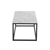 Industrial Style Marble Effect Rectangular Coffee Table