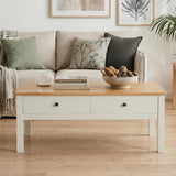 Sleek Natural Wood Rectangle Coffee Table