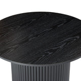 Luxe Black Ribbed Texture Wooden Coffee Table